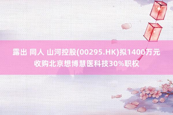 露出 同人 山河控股(00295.HK)拟1400万元收购北京想博慧医科技30%职权