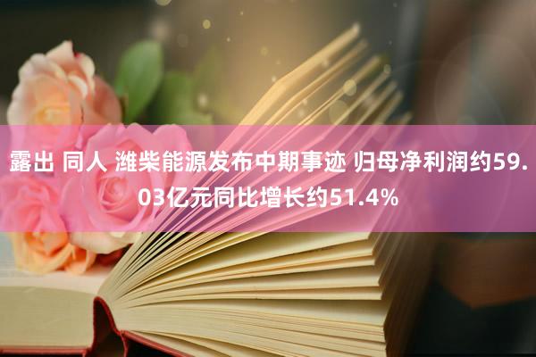 露出 同人 潍柴能源发布中期事迹 归母净利润约59.03亿元同比增长约51.4%